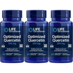 Life Extension Optimized Quercetin Capsules, 60 Vegetarian Capsules (Pack of 3)(60 Count (Pack of 3))