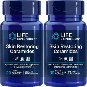 Life Extension Skin Restoring Ceramides, 30 Liquid Vegetarian Capsules (Pack of 2)