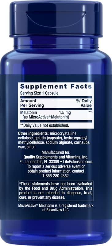 imageLife Extension Melatonin IRXR 120 Capsules Pack of 2 Immediate amp ExtendedRelease for 7 Hours Support Night Time Supplement Stay Asleep All Night Long NonGMO GlutenFree
