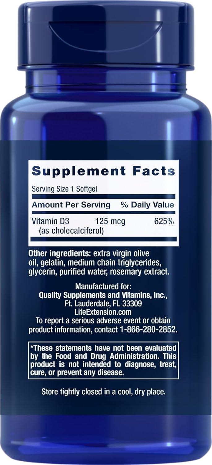 imageLife Extension Vitamin D3 5000 IU 120 Softgels Pack of 2