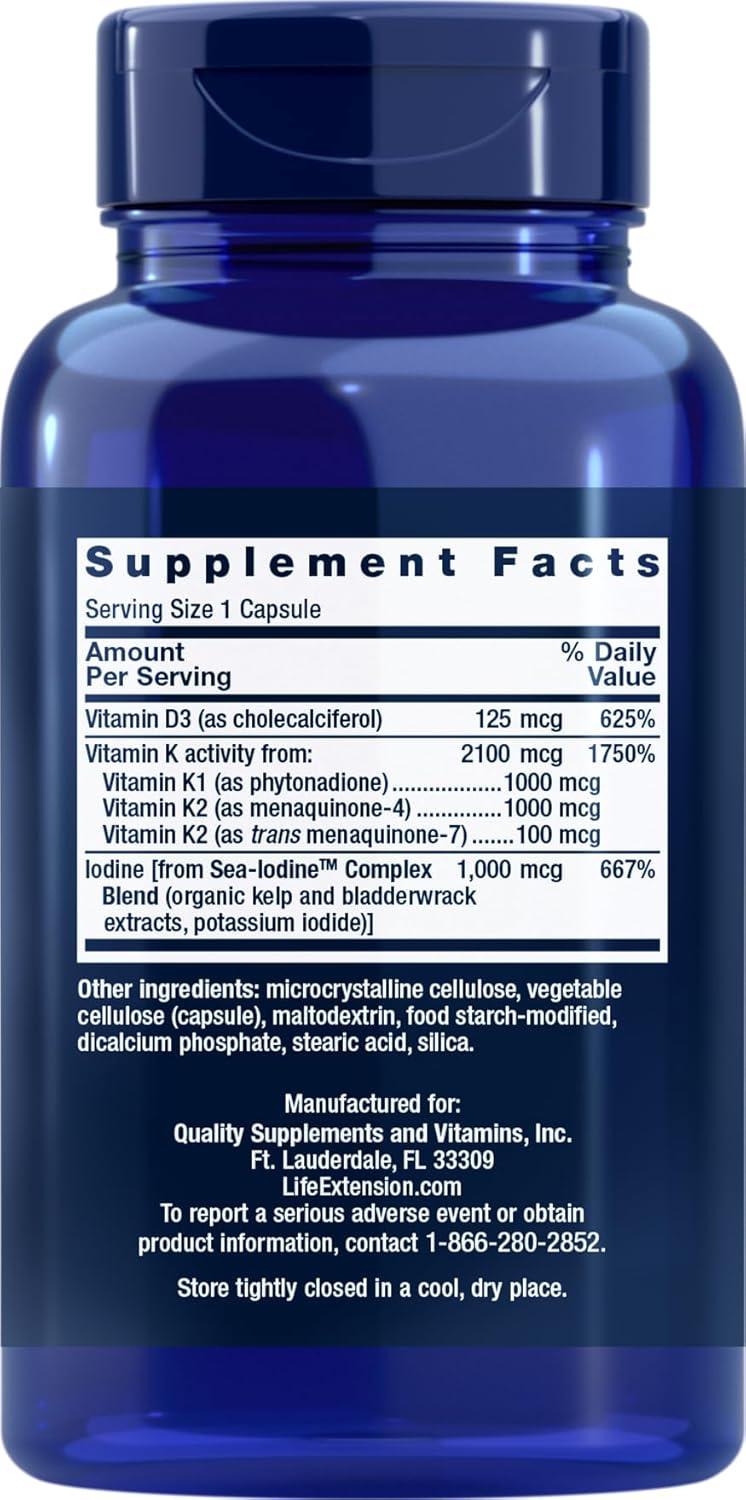 imageLife Extension Vitamins D and K with SeaIodine 60 Capsules 2pack