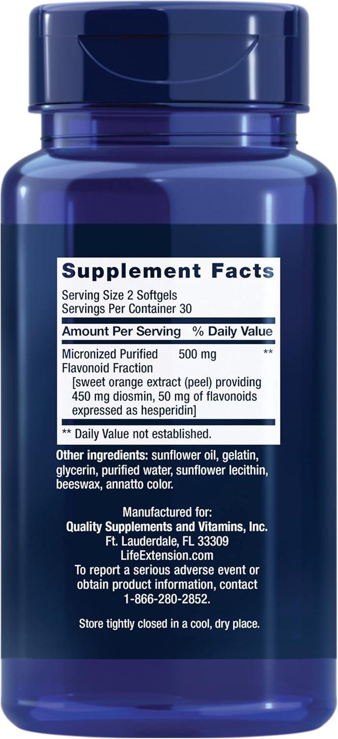 imageLife Extension Youthful Legs Blood Flow Vein Support Circulation Supplement Leg Health Orange Peel Extract diosmin Gluten Free NonGMO 60 softgels60 Count Pack of 1