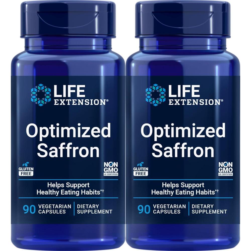 imageLife Extension Optimized Saffron Extract with Satiereal 90 Vegetarian Capsules90 Count Pack of 2