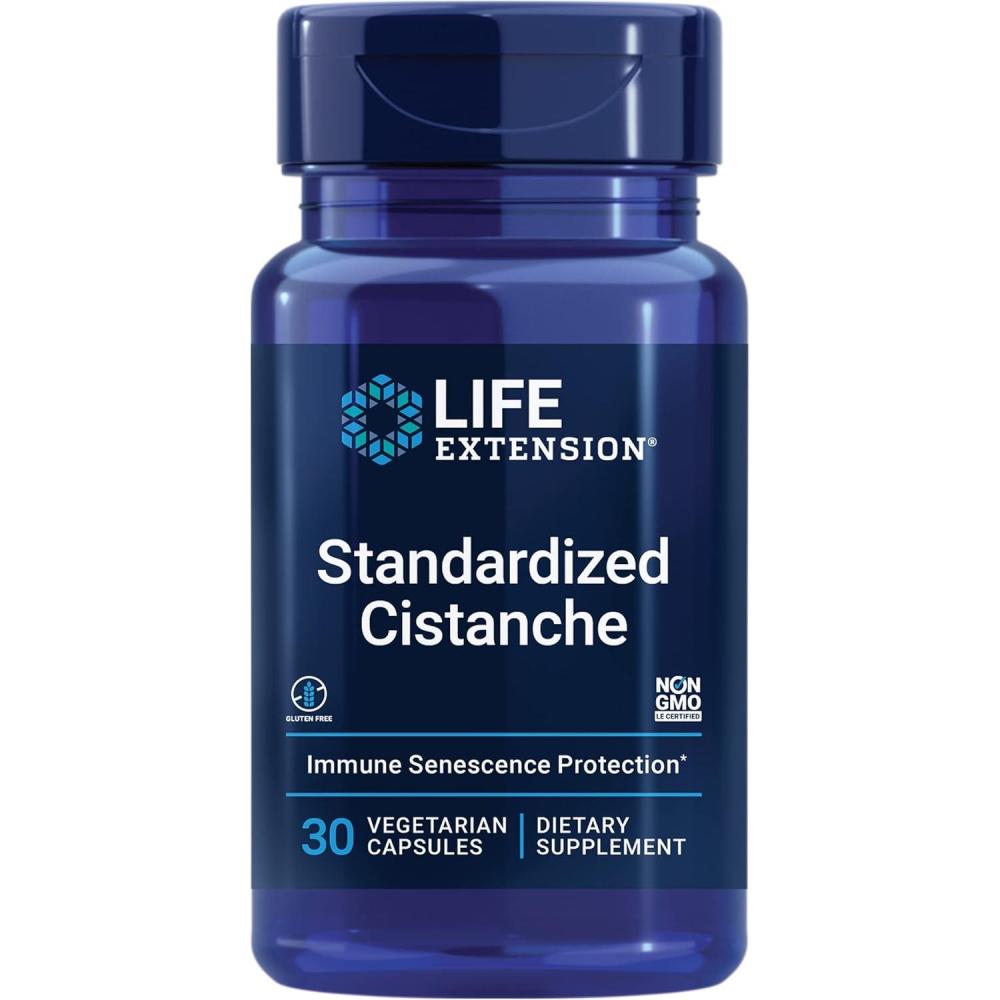 imageLife Extension Standardized Cistanche C tubulosa Vitamin C Immune Support Blood Pressure Support Cardiovascular Health Healthy Aging Gluten Free NonGMO Vegetarian 30 Capsules