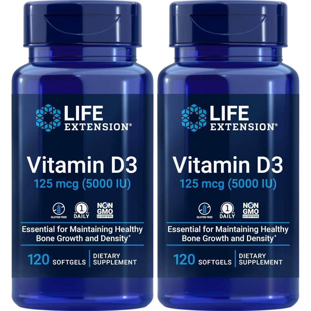 imageLife Extension Vitamin D3 5000 IU 120 Softgels Pack of 2