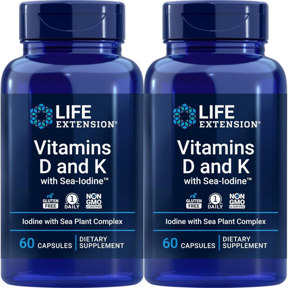 imageLife Extension Vitamins D and K with SeaIodine 60 Capsules 2pack