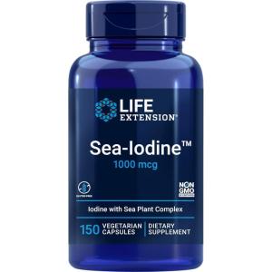 Life Extension Sea-Iodine Capsules, 1000 mcg, 150 Veg Caps, Natural Iodine Supplement from Kelp and Bladderwack