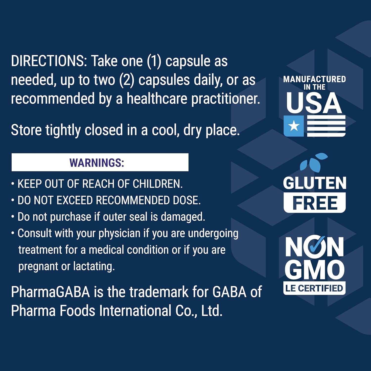 imageLife Extension GABA Stress Support GABA Supplement Mood Support Sleep Relaxation GlutenFree NonGMO Vegetarian 60 Capsules