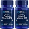 Life Extension BioActive Folate & Vitamin B12, 150 Vegetarian Capsules (Pack of 2), Non GMO, Gluten Free
