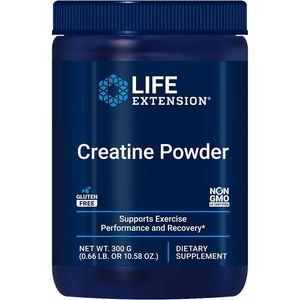Life Extension Creatine Powder, Muscle Support, creatine monohydrate, Exercise Performance and Recovery, Gluten-Free, Non-GMO, Easy Mix, unflavored, Net Wt. 300 g
